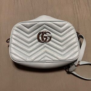 Elegant White Quilted Shoulder Bag